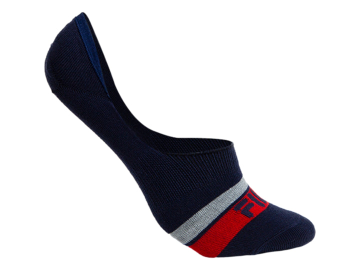 Calcetines FILA Toe Liner color negro con franja gris y logotipo rojo en la punta.