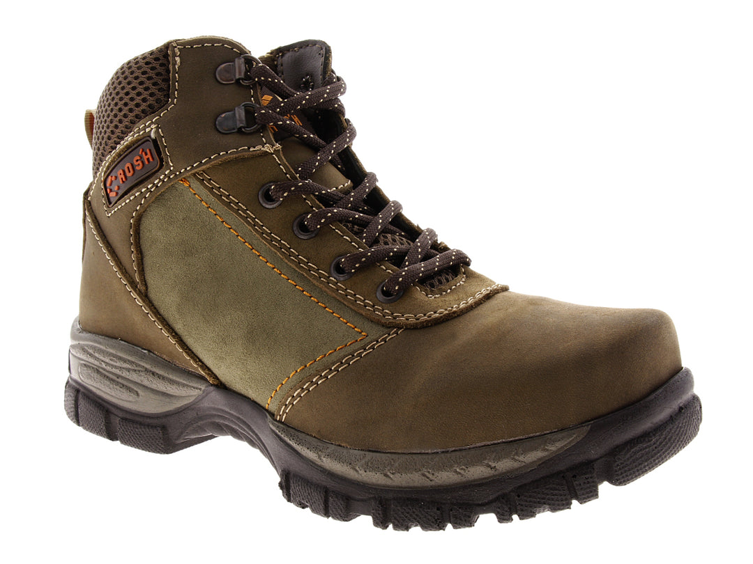 Botas CROSH color taupe para hombre con suela robusta y cordones, estilo deportivo.