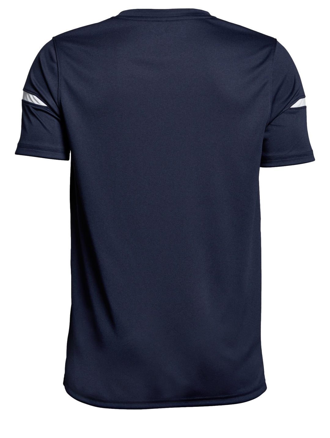 Playera deportiva Under Armour color azul marino para niño con logo blanco en el pecho.