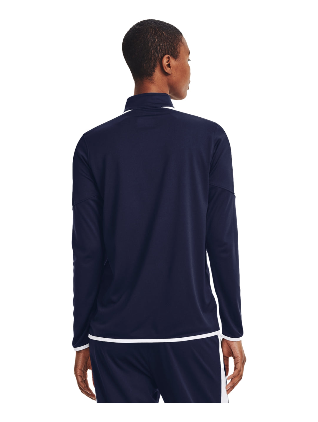 Chamarra Under Armour Rival Knit Mujer Azul Marino y Blanco
