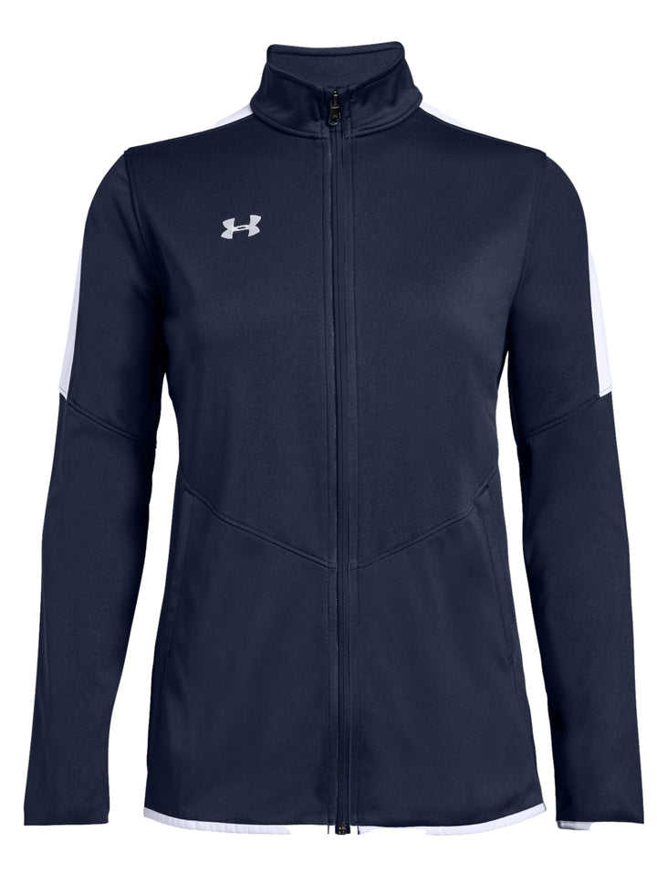 Chamarra Under Armour Rival Knit Mujer Azul Marino y Blanco