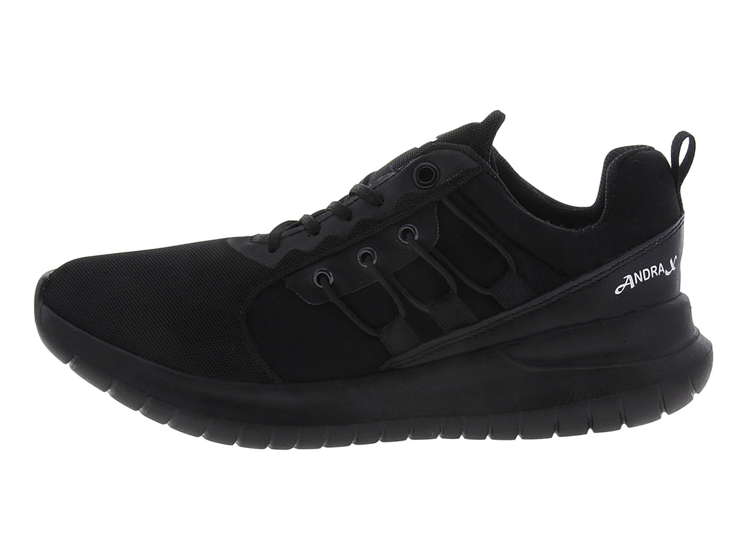 Tenis deportivos Andrax color negro para mujer con suela gruesa y tejido transpirable.