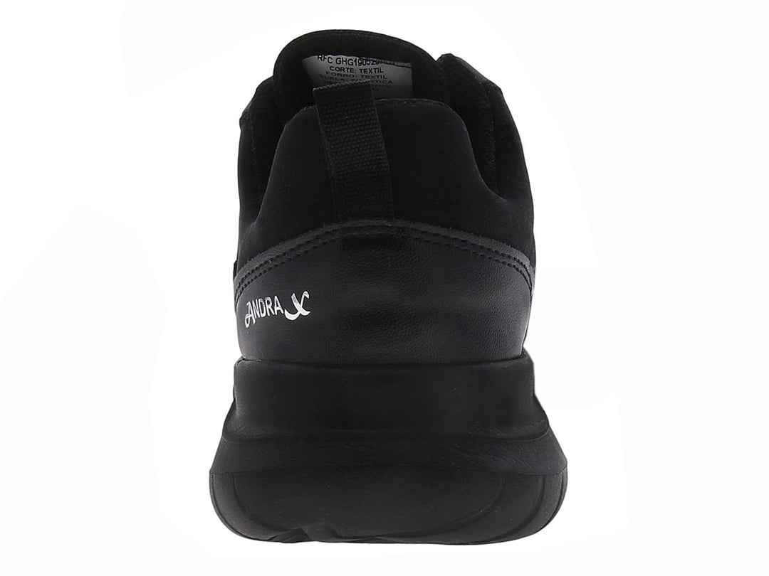 Tenis deportivos Andrax color negro para mujer con suela gruesa y tejido transpirable.