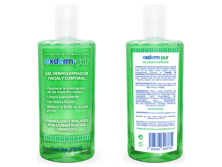 Gel Dermalimpiador Facial y Corporal Exderm Varios