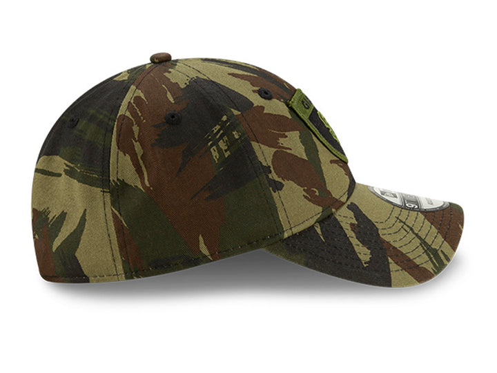 Gorra New Era con patrón de camuflaje verde y marrón y parche de los San Francisco Giants.