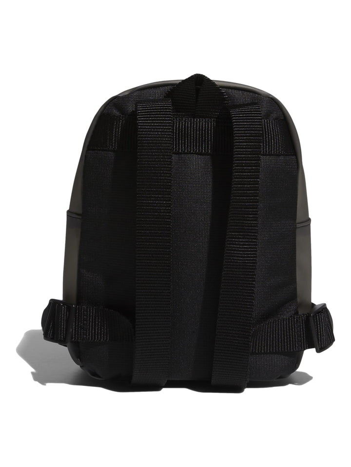 Mochila Adidas negra translúcida con bolsillo frontal y logotipo blanco.