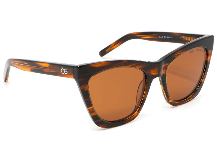 Lentes de sol para mujer marca Cloe en color marrón con diseño de carey y cristales polarizados.