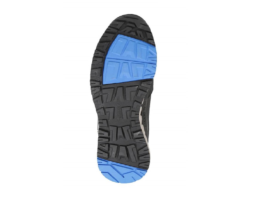 Zapato deportivo Discovery color azul marino con suela beige y detalles azules en la base.