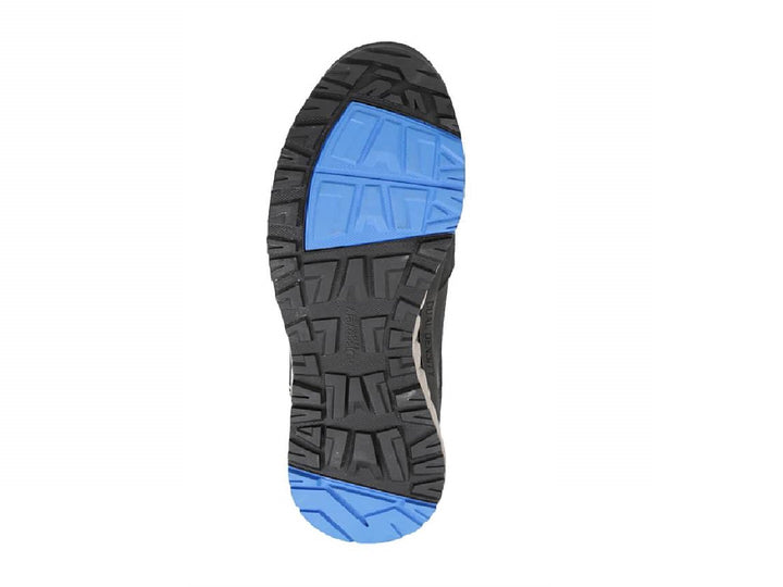Zapato deportivo Discovery color azul marino con suela beige y detalles azules en la base.