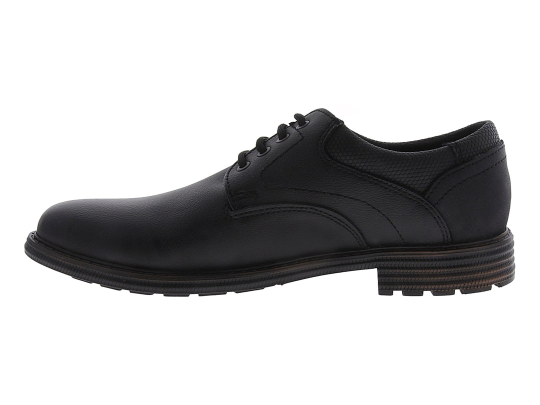 Zapato casual negro para hombre con cordones y suela en color camel.