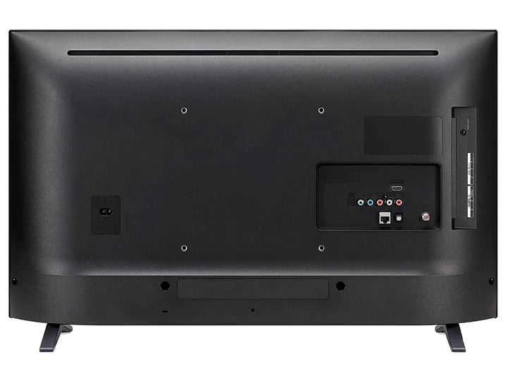 Televisor Smart TV LG de 32 pulgadas color negro con pantalla mostrando una flor roja y menú de aplicaciones.