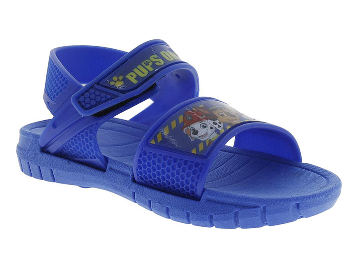 Sandalia infantil azul con correas ajustables y gráfico de Paw Patrol.