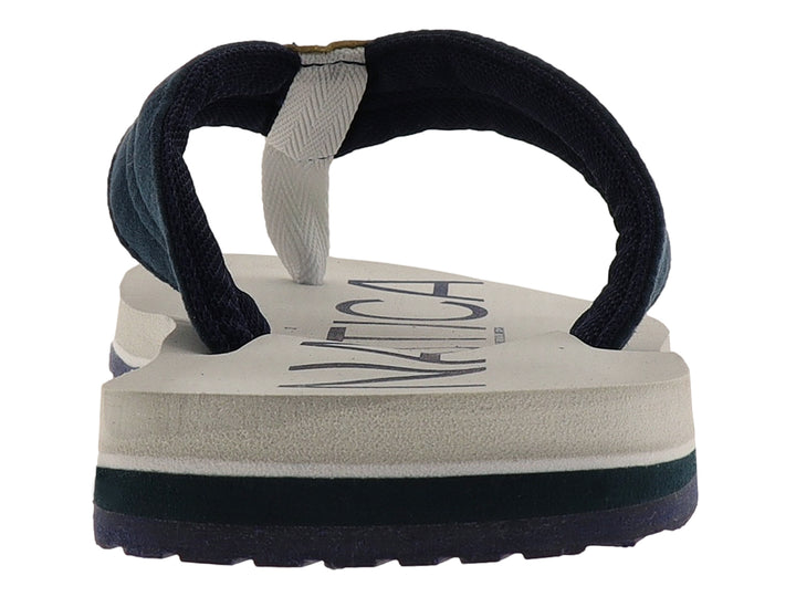 Sandalias Nautica de dedo con suela color gris y correas en color azul marino.
