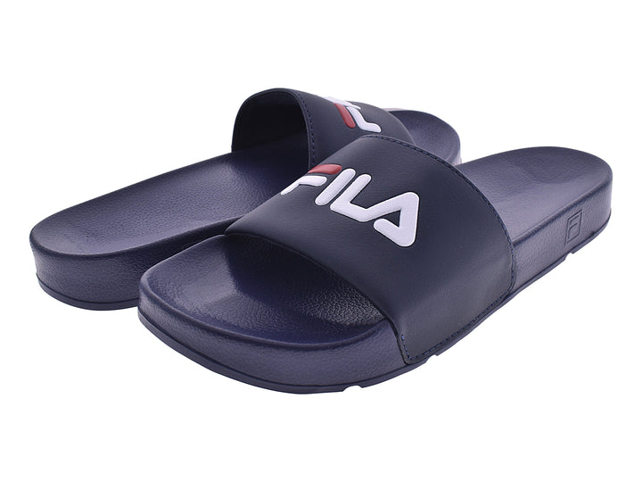 Sandalias FILA Drifter color navy para mujer con logotipo blanco en la correa.