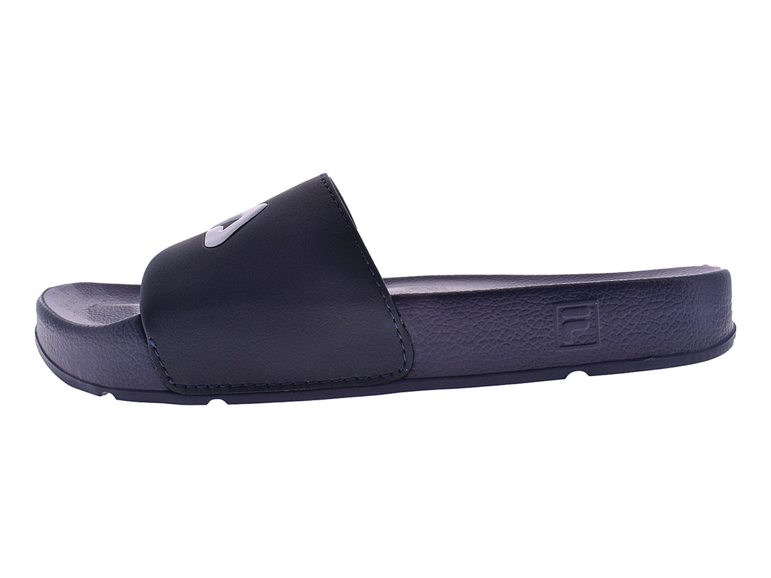 Sandalias FILA Drifter color navy para mujer con logotipo blanco en la correa.
