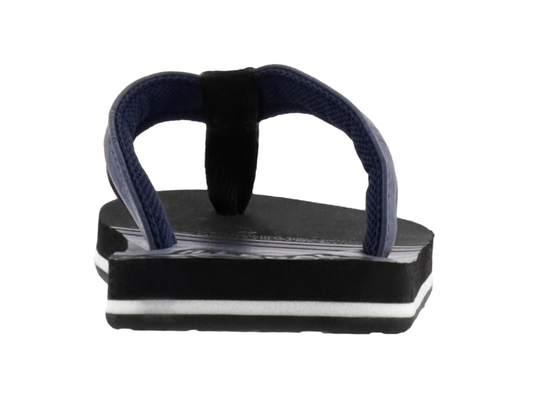 Sandalias para Niño de color azul con suela negra y una franja blanca lateral.