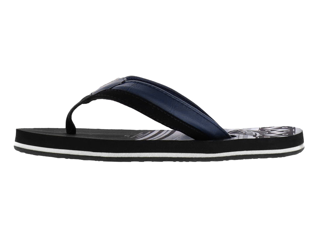 Sandalias para Niño de color azul con suela negra y una franja blanca lateral.
