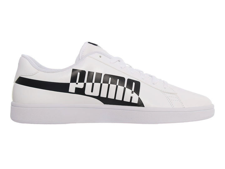 Tenis PUMA Smash V2 Max blancos con logotipo negro en el lateral.