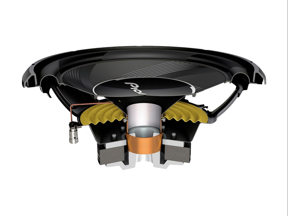 Subwoofer Pioneer TS-A30 S4 de 12 pulgadas en color negro con diseño circular moderno.