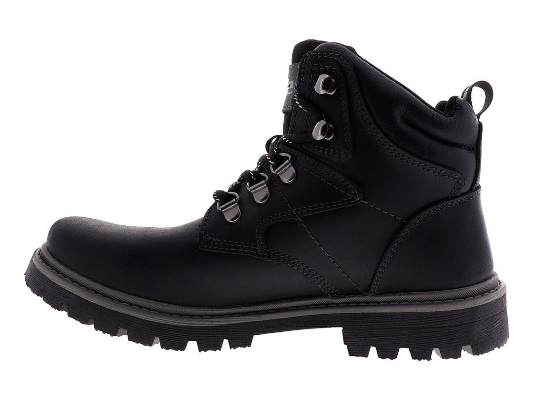 Botas negras Hummer HD1001 para mujer con suela track y cordones.