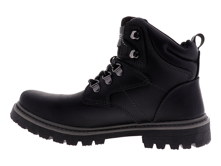 Botas negras Hummer HD1001 para mujer con suela track y cordones.