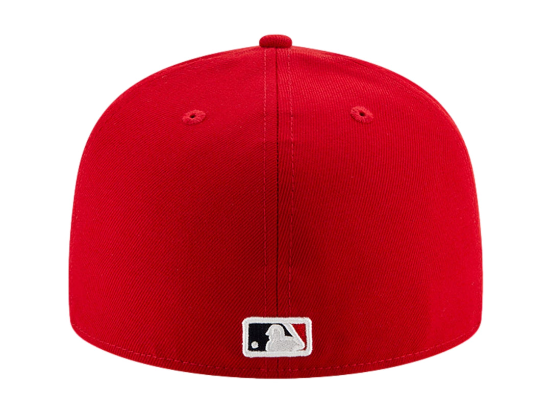 Gorra de béisbol New Era color rojo con logotipo bordado de St. Louis Cardinals en blanco.