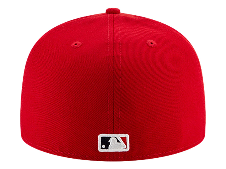Gorra de béisbol New Era color rojo con logotipo bordado de St. Louis Cardinals en blanco.