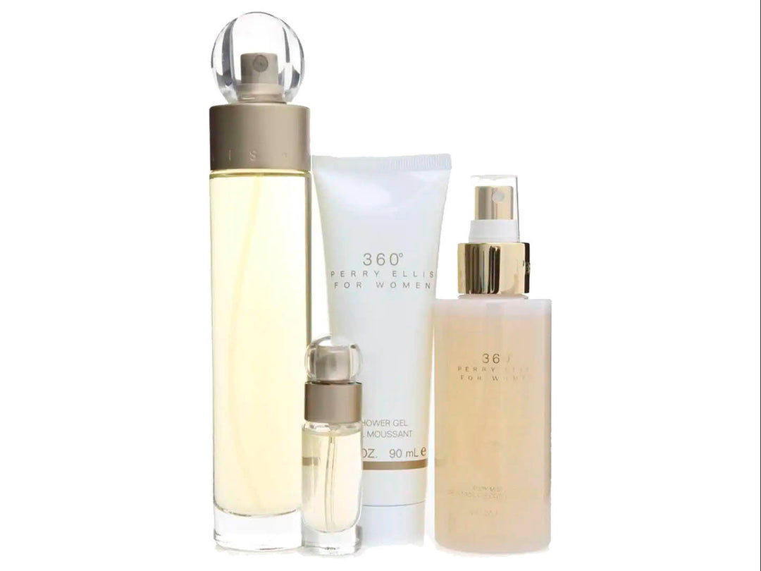 Set de Perfume Perry Ellis 360 Dorado de 4 Piezas para Mujer