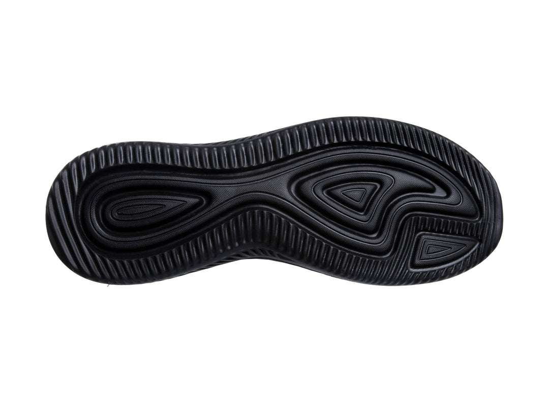 Tenis deportivos Lotto color negro, estilo slip-on sin cordones con suela texturizada.