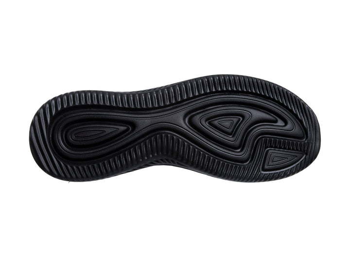 Tenis deportivos Lotto color negro, estilo slip-on sin cordones con suela texturizada.