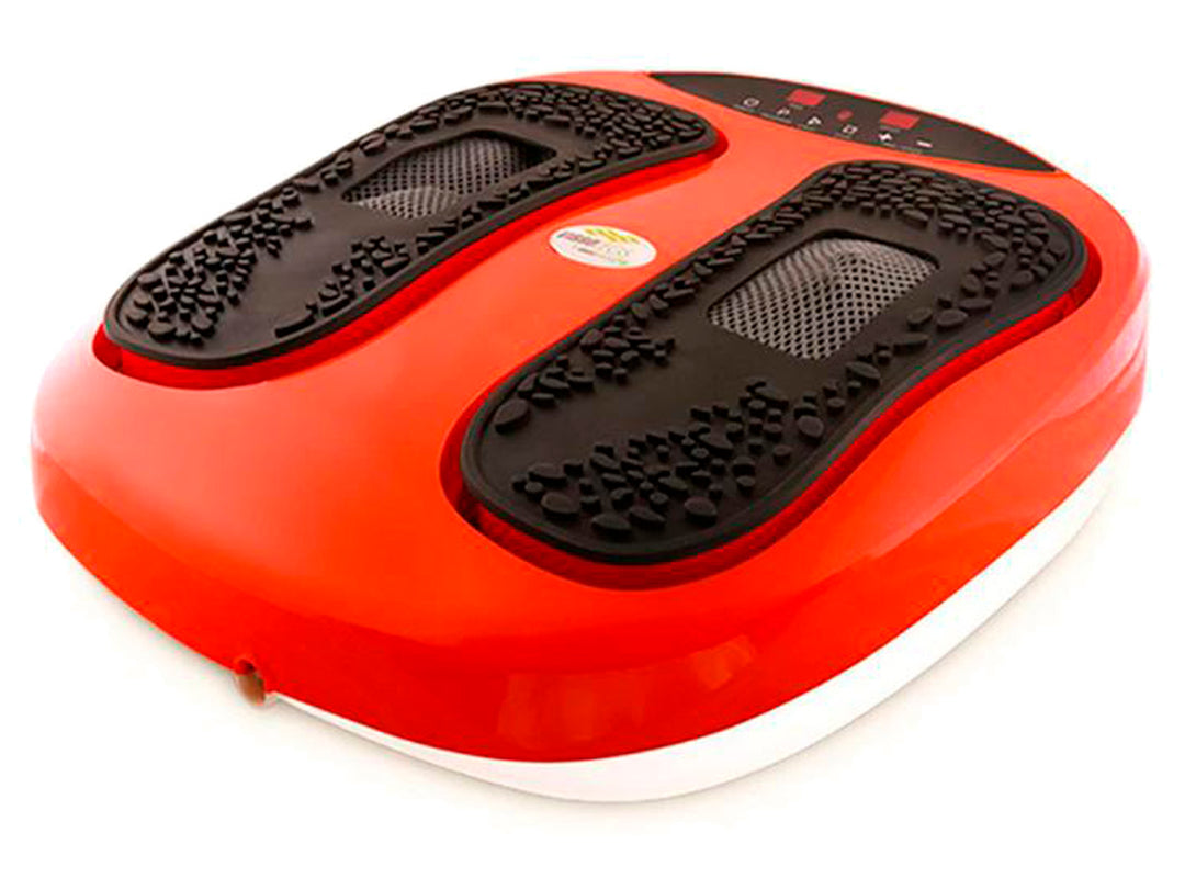 Ejercitador pasivo Powerlegs color naranja con pedales negros y panel de control digital.