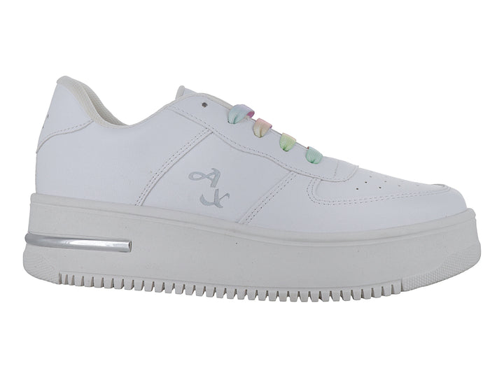 Tenis Andrax Blanco con Agujetas Arcoíris para Mujer