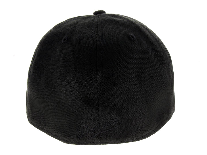 Gorra de béisbol New Era color negro con logotipo de Los Angeles Dodgers bordado en el frente.