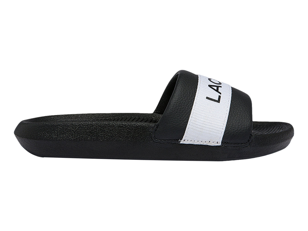 Sandalias Lacoste Croco Slide Negro y Blanco para Mujer
