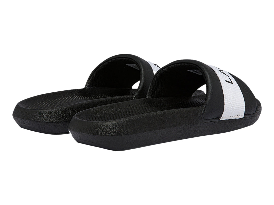 Sandalias Lacoste Croco Slide Negro y Blanco para Mujer
