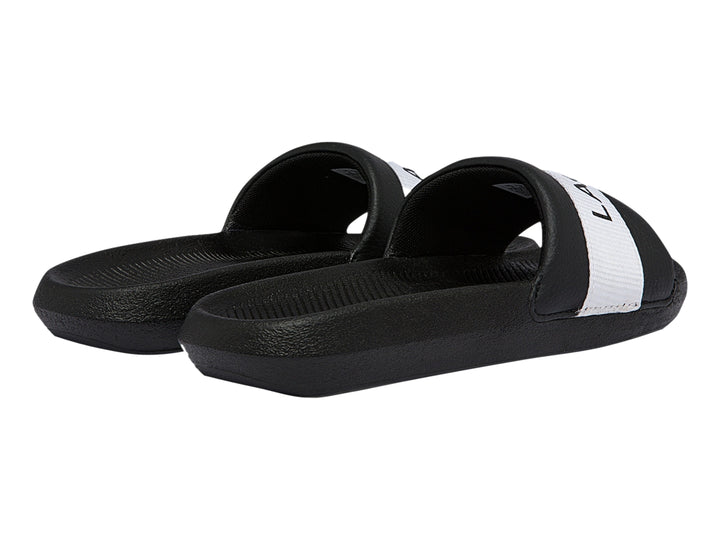Sandalias Lacoste Croco Slide Negro y Blanco para Mujer