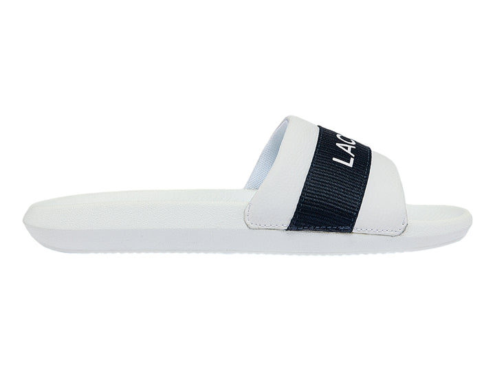 Sandalias Lacoste Croco Slide Blanco y Azul Marino