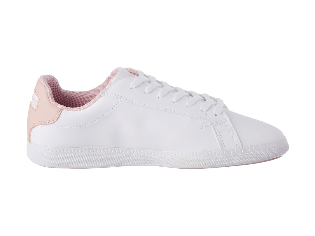 Tenis Lacoste Graduate Blanco y Rosa para Niña