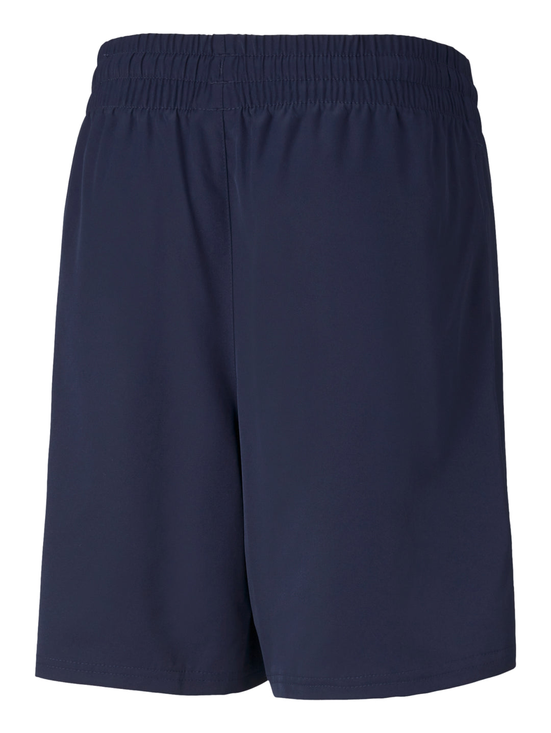 Shorts deportivos PUMA en color azul marino con cintura elástica y logotipo lateral.
