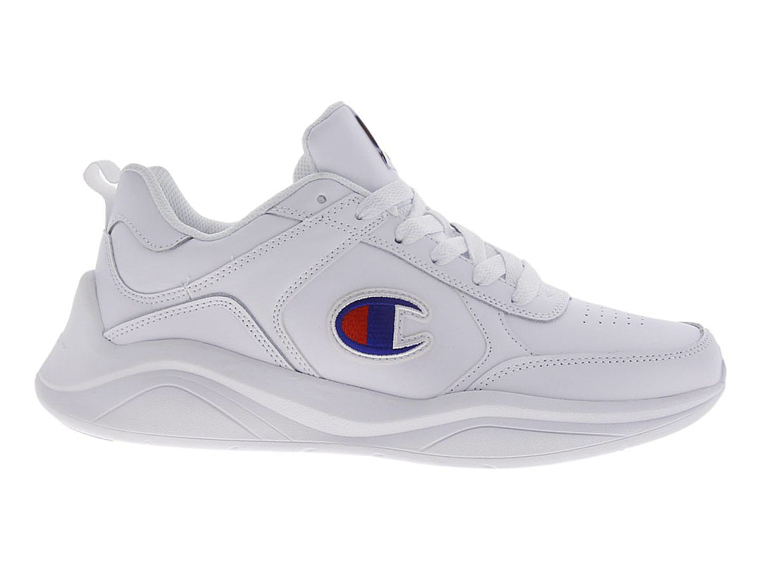 Tenis deportivos Champion color blanco con logotipo en el lateral y suela blanca robusta.
