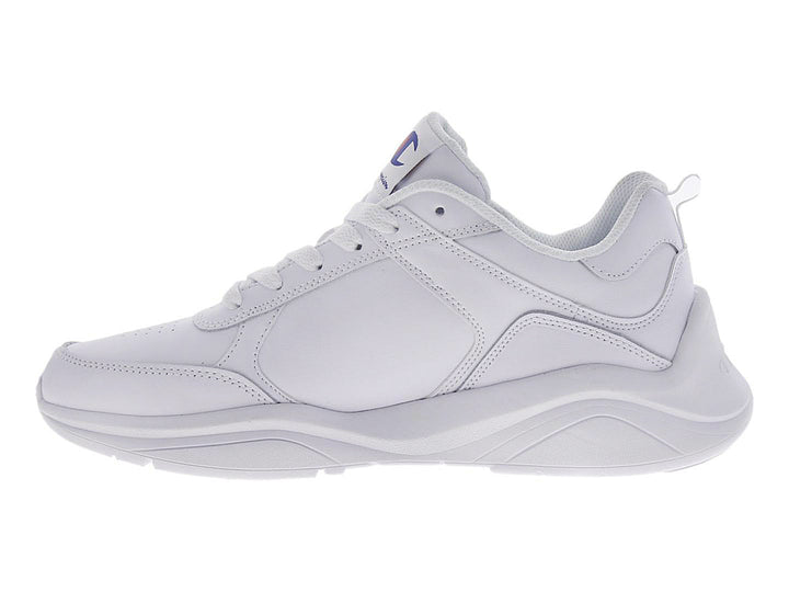 Tenis deportivos Champion color blanco con logotipo en el lateral y suela blanca robusta.