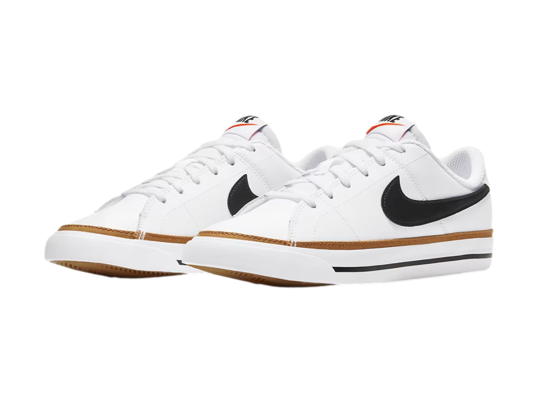 Tenis Nike Court Legacy Blanco y Café para Niño