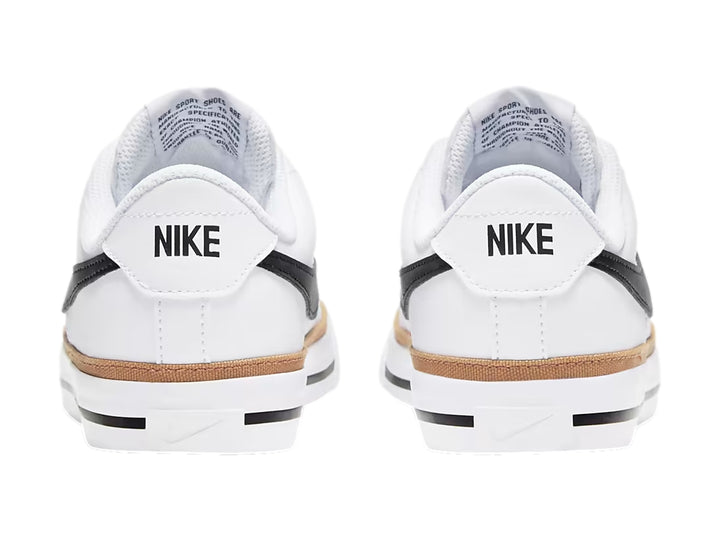 Tenis Nike Court Legacy Blanco y Café para Niño