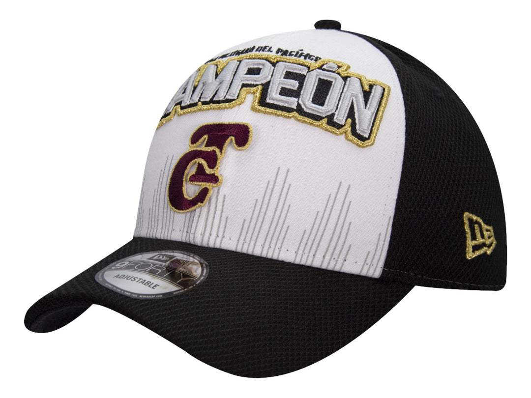 Gorra de béisbol New Era bicolor negro y blanco con texto bordado &