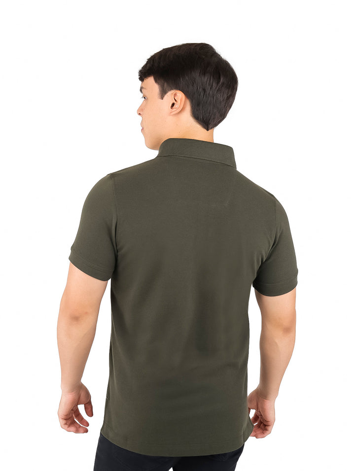 Playera Polo White Peak Color Verde Militar