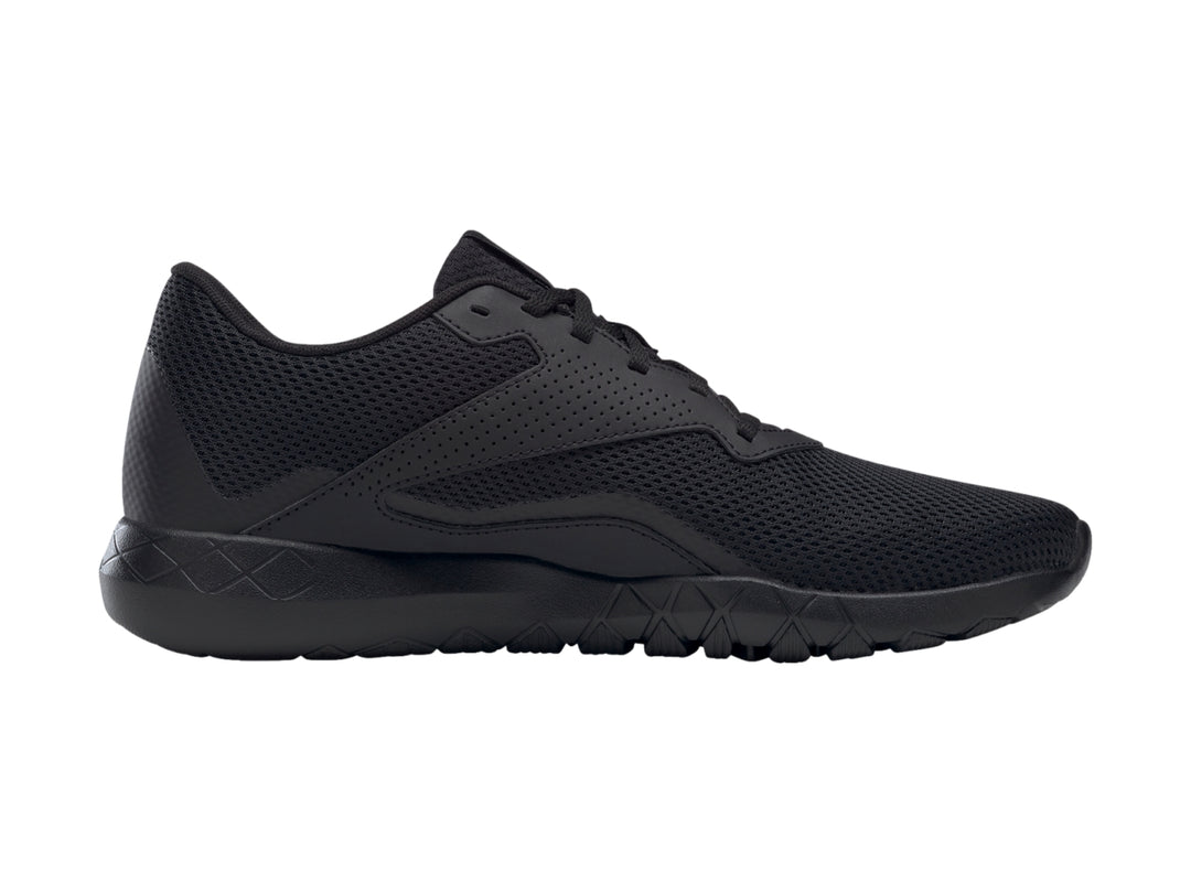 Tenis Reebok Flexagon Energy TR en color negro total, con malla transpirable y suela deportiva.