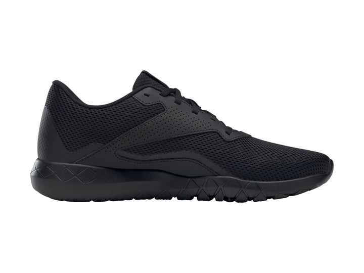 Tenis Reebok Flexagon Energy TR en color negro total, con malla transpirable y suela deportiva.