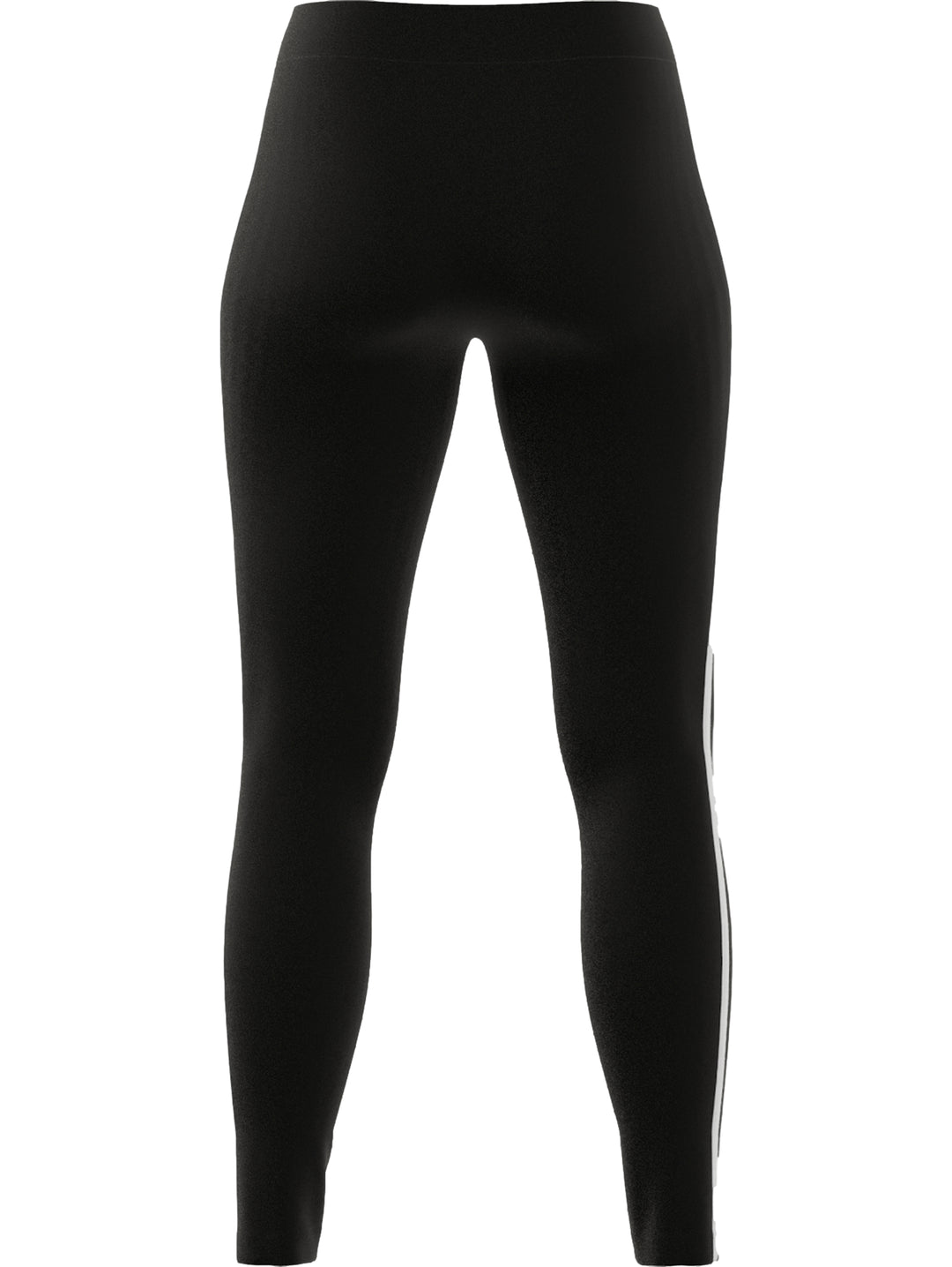 Mallas deportivas Adidas negras con tres rayas blancas laterales para mujer.