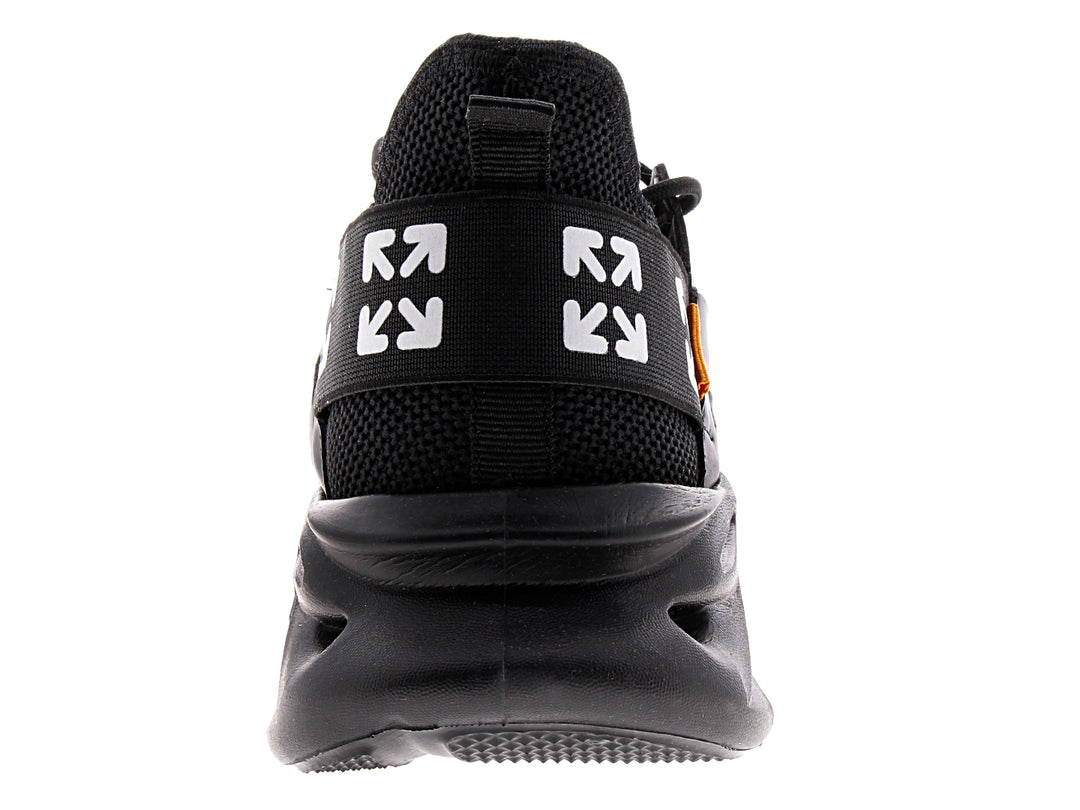 Tenis de baloncesto Andrax color negro con suela gruesa y tejido de malla para hombre.