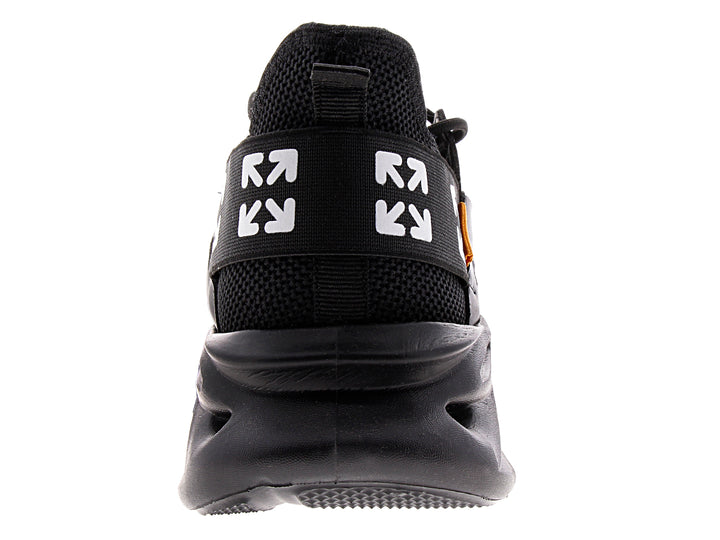Tenis de baloncesto Andrax color negro con suela gruesa y tejido de malla para hombre.